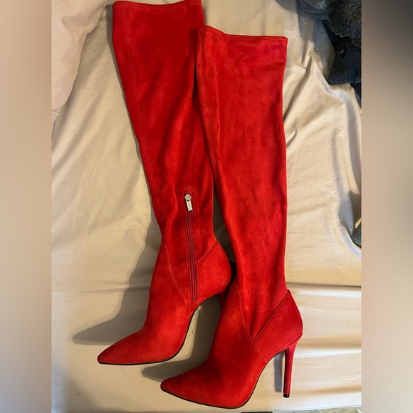 blingqueen dames overknees stiletto laarsjes met kant, hoge hakken